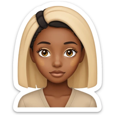 Black girl with beige concealer sticker