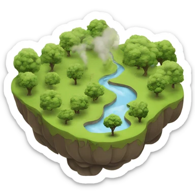 Landscape with trees and smoke sticker