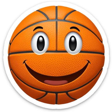 Basketball wit a smile  sticker