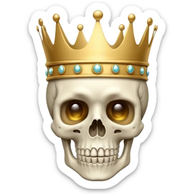 Skeleton with a crown sticker