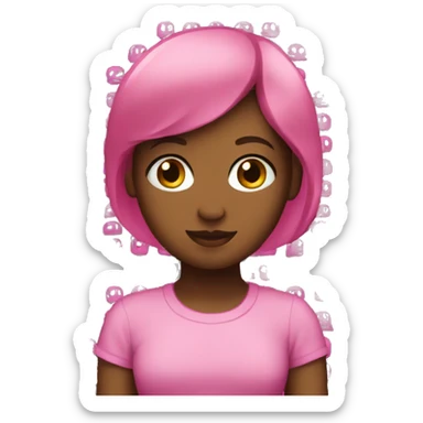 Black background with pink letters that say Aria sticker