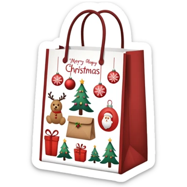 christmas paper lunch bag sticker