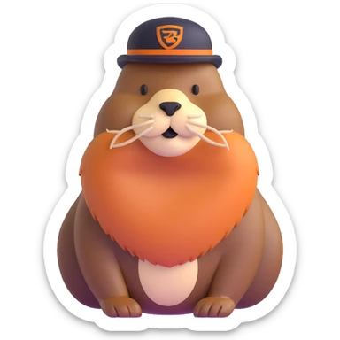 beaver with a beard sticker