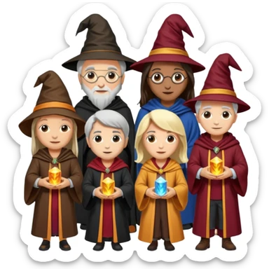make bitlife kind of bitmojies of the harry potter universe. Make different kind of wizards and witches with different ages. make the clothes look like the one from hp sticker