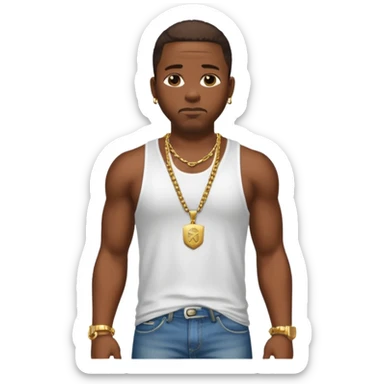 Create a GTA CJ - Carl Johnson from GTA San Andreas emoji for a teams chat but make it more original style to the game - make it more realistic to the GTA San Andreas game graphics sticker