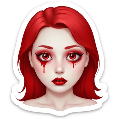 red glitter girl dead sticker