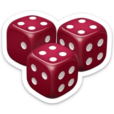 two dices in with burgundy red heart details sticker