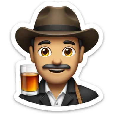 Whiskey with cigarettes and Cretan guy sticker