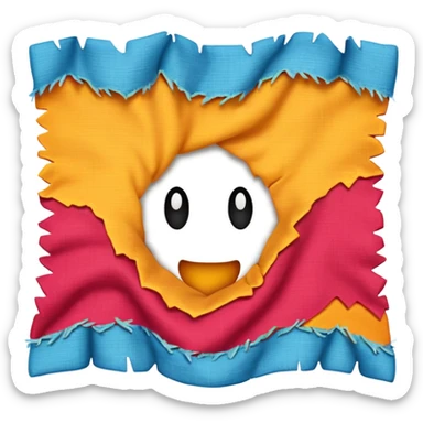 split fabric sticker