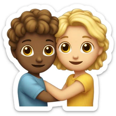 deux personnes qui se font un calin sticker