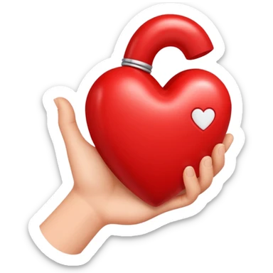 The letter I inside a hand-shaped heart. sticker