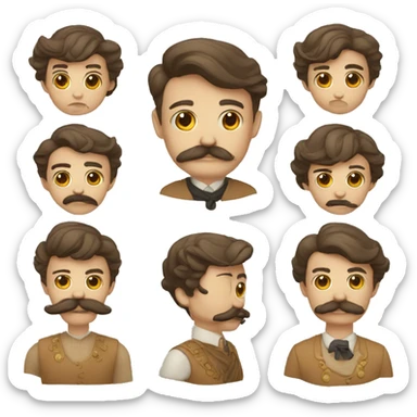 Tío guapo con bigote y barbita sticker