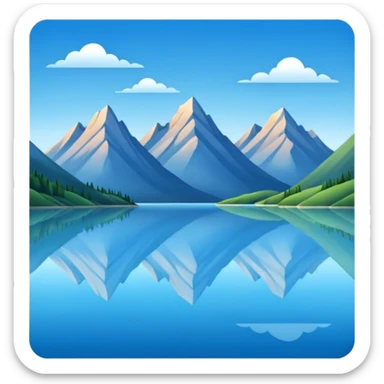 lake between mountains sticker