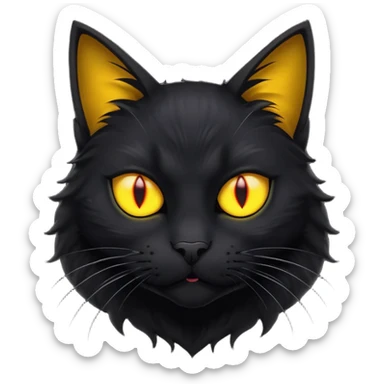 profile of scary black cat with fur raised and back arched sticker