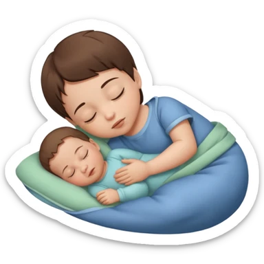 Sleeping baby, brown short hair sticker