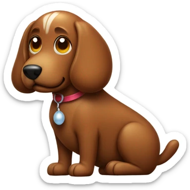 Brown dog balloon  sticker