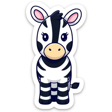 cute cartoon zebra sticker