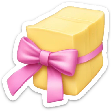 Stick of butter with pink bow sticker