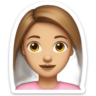Girl-with-brown-hair-brown-eyes-pink-shirt-maong-pants sticker