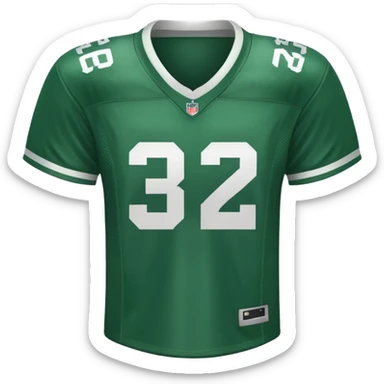 Green American Football jersey with the number 32 on it sticker