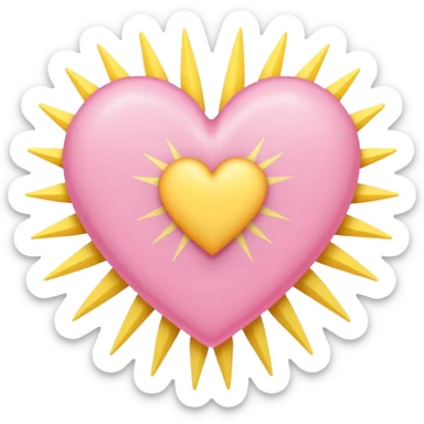 pastel heart with a soft starburst pattern sticker