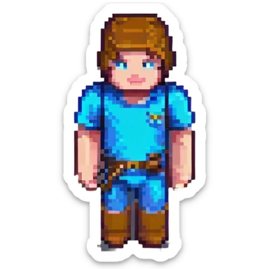 minecraft steve, blocky pixel art style sticker