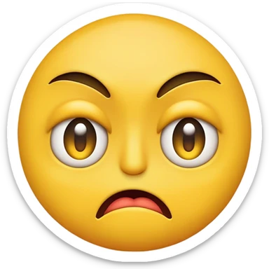 Classic yellow emoji disgusted face with squinted eyes sticker