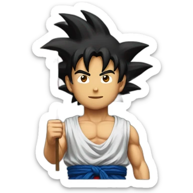 goku holding an ecuadorian flag sticker
