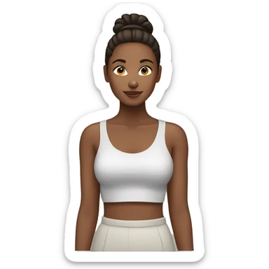 brunette girl with bun sticker