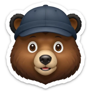 black Bear with cap sticker