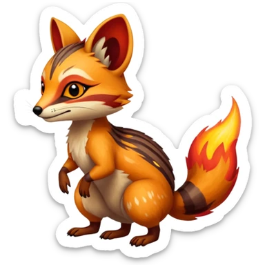 Fiery Wicked Cool Hot Edgy Badass Genet-Numbat-Fox-Vernid-fusion-hybrid-creature sticker