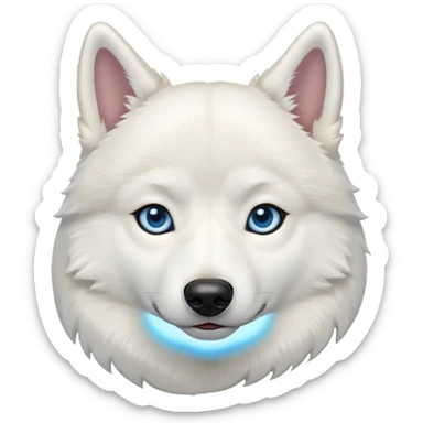 White husky Siberian with blue eyes dog sticker