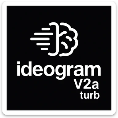 recreate this logo with text of "ideogram V2a turb", MAKE IT FIT IN SQAURE  sticker