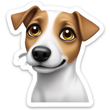 Small jack russel terrier with big dolly eyes as if underlined   sticker
