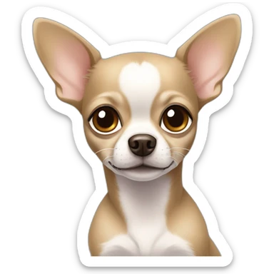 girly chihuahua colour khaki with a white line in her head sticker