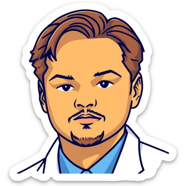 Leonardo DiCaprio upper body portrait sticker