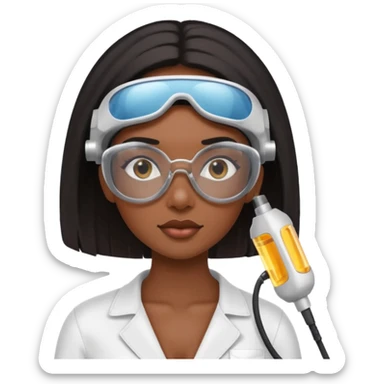 black girl doing laser hair removal sticker