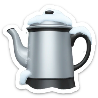 Coffee pot in snow sticker