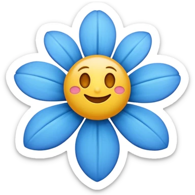 Emoji de flor azul sticker