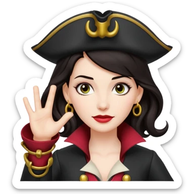 captain hook female dark hair hook hand sticker