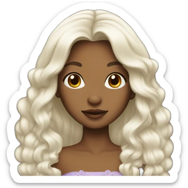 Princess with White long hair sticker