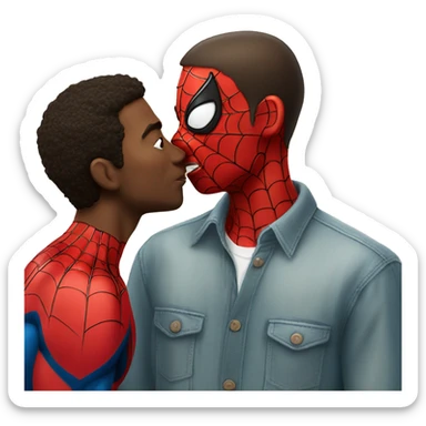 Guy kissing Spider-Man sticker
