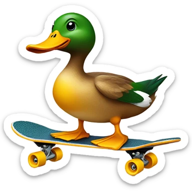 Duck riding a skateboard  sticker