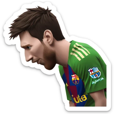 Messi apuntando al cielo con las manos sticker