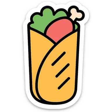 a chicken roll, minimal icon, flat design sticker