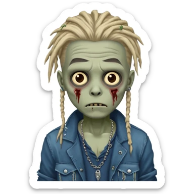 Zombie boy with dreads sticker