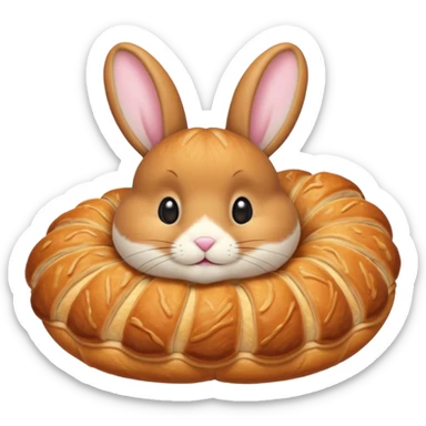 bunny inside croissant sticker