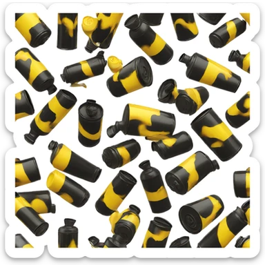 oil canister yellow and black fire sticker