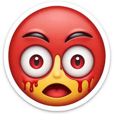 Standard emoji but with bleeding eyes sticker