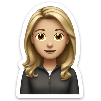 girl with brown hair and blonde highlights  sticker